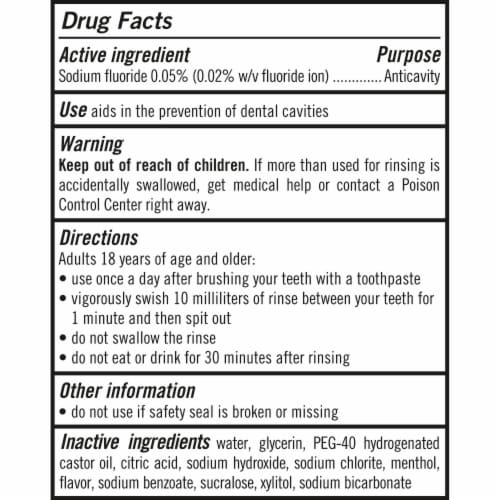 TheraBreath Anticavity Fluoride Mouthwash Sparkle Mint Alcohol-Free Perspective: bottom