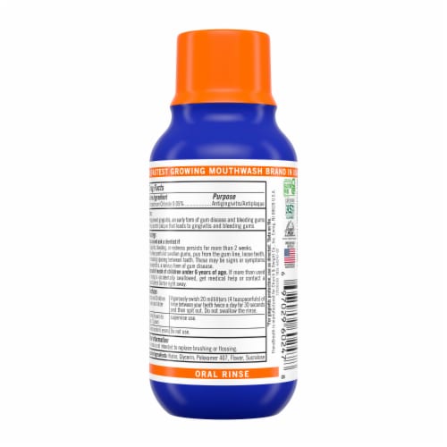 TheraBreath Healthy Gums Mouthwash Travel Size Clean Mint Antigingivitis Alcohol-Free Perspective: bottom