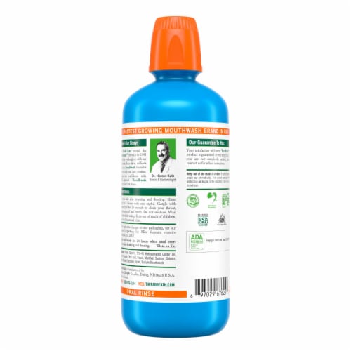 TheraBreath Fresh Breath Mouthwash Icy Mint Alcohol-Free Perspective: bottom