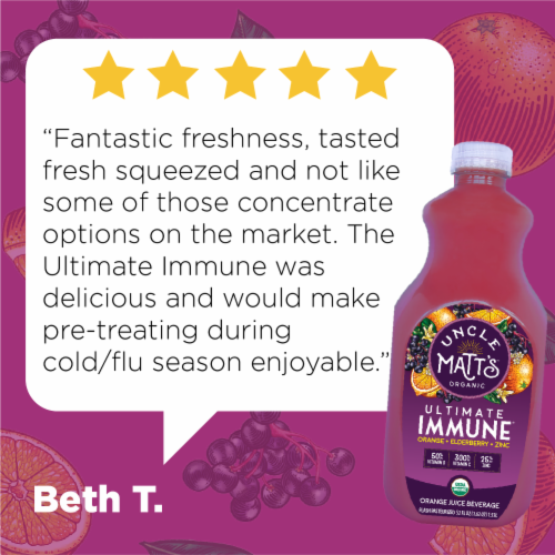 Uncle Matt's™ Ultimate Immune® Orange + Elderberry + Zinc Juice Perspective: bottom