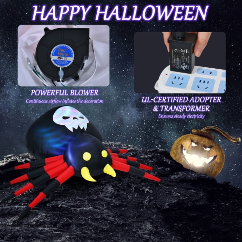 Costway 6.5FT Inflatable Halloween Spider Long Outdoor Indoor Blow Up Spider Perspective: bottom