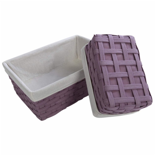Juvale Nesting Baskets, Woven Storage Baskets (Lavender, 5 Piece Set) Perspective: bottom