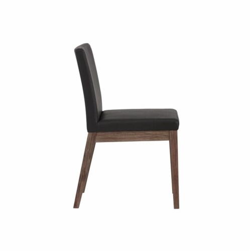 Sunpan Branson 19  Modern Faux Leather Dining Chair in Dark Gray (Set of 2) Perspective: bottom