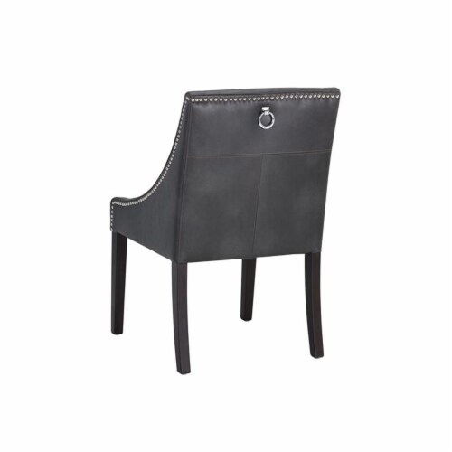 Sunpan Lucille 18  Modern Faux Leather Dining Chair in Gray/Espresso Perspective: bottom