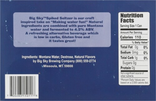 Big Sky Brewing Co. Huckleberry Spiked Seltzer Perspective: bottom