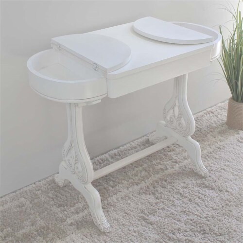 International Caravan Windsor Carved Wood Writing Table with Flip-up Drawers International Caravan Windsor Carved Wood Writing Table with Flip-up Drawers