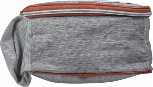 Fit and Fresh Gray & Brown Trim Lunch Bag Perspective: bottom