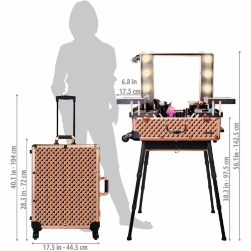 SHANY Studio ToGo Wheeled Trolley Makeup Case Rose Gold 1 Each Metro Market