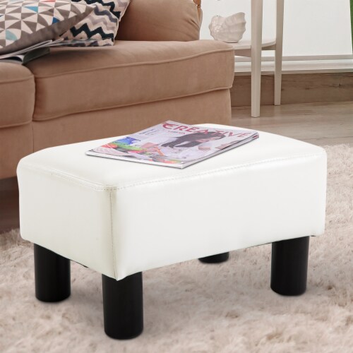 Modern Faux Leather Ottoman Footrest Stool Foot Rest, Small