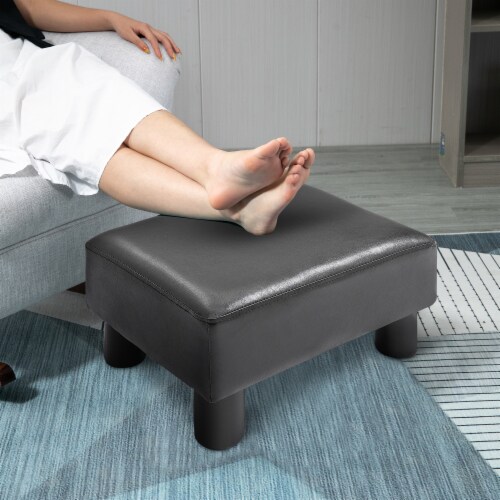 SmileSellers PU Leather Foot Stool with Wheels, Office Footrests