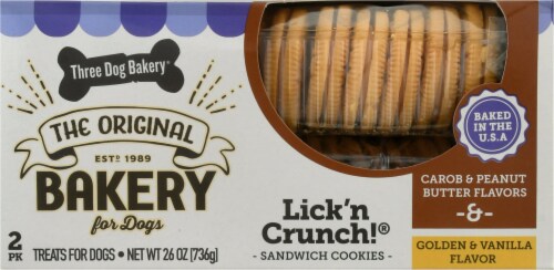 Three Dog Bakery® Lick 'N Crunch!® Peanut Butter and Vanilla Dog Treats Perspective: bottom