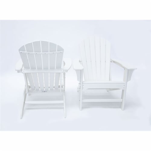 Hampton White Poly Outdoor Patio Adirondack Chair (2 Pack) Perspective: bottom