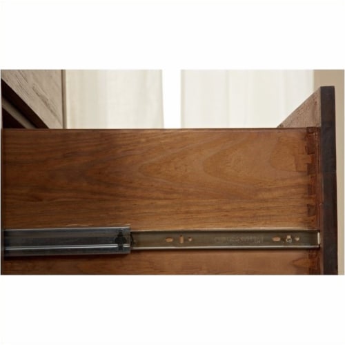 Bowery Hill 2 Drawer Solid Wood Nightstand in Brick Brown Perspective: bottom