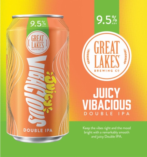 Great Lakes Juicy Vibacious Double IPA, 9.5% ABV Perspective: bottom