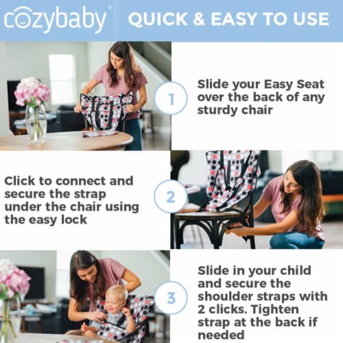 CozyBaby Portable Washable Travel Cloth Easy Seat High Chair, Black / Green Perspective: bottom