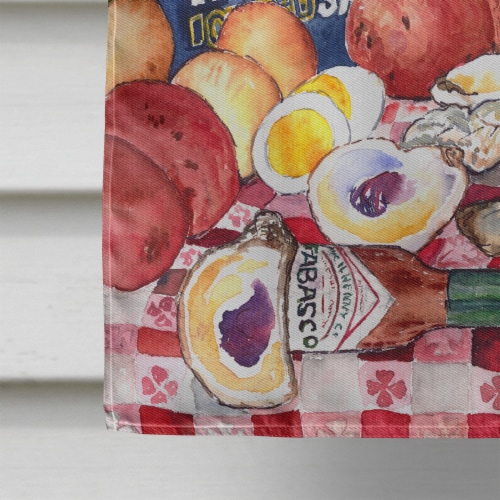 Recipe for Gumbo and Potato Salad Flag Flag Canvas House Size Perspective: bottom