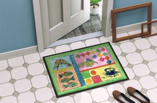 Carolines Treasures 8104-MAT Blue Heron Doormat 18x27 Perspective: bottom