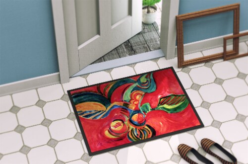 Carolines Treasures  6043MAT Red Flowers and berries Indoor or Outdoor Mat 18x27 Perspective: bottom