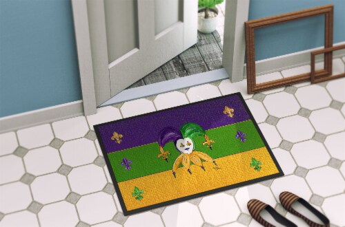 Carolines Treasures 8386JMAT Mardi Gras Doormat 24x36 Perspective: bottom