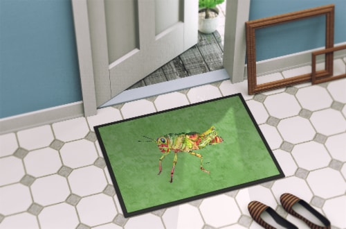Carolines Treasures  8848MAT Grasshopper on Avacado Indoor or Outdoor Mat 18x27 Perspective: bottom