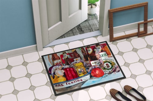 Carolines Treasures 1010JMAT Veron's and New Orleans Beers Doormat 24x36 Perspective: bottom