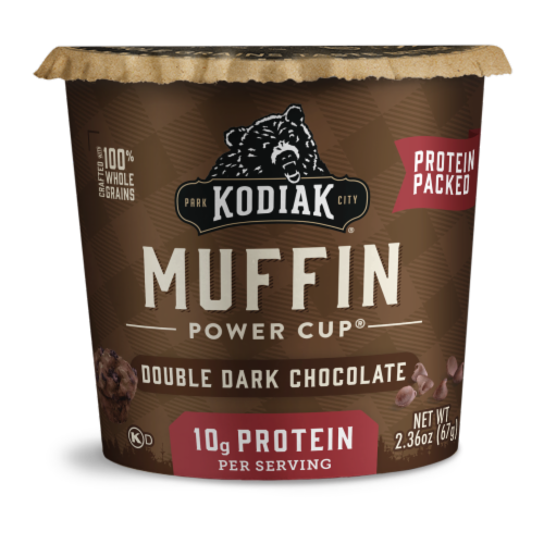 Kodiak® Protein-Packed Double Dark Chocolate Muffin Power Cup Perspective: bottom