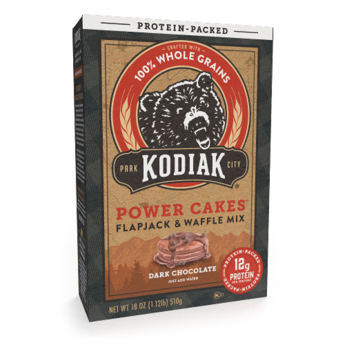 Kodiak® Protein-Packed Dark Chocolate Power Cakes® Pancake and Waffle Mix with 12g Protein Perspective: bottom