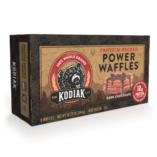 Kodiak Protein-Packed Dark Chocolate Frozen Power Waffles® Perspective: bottom