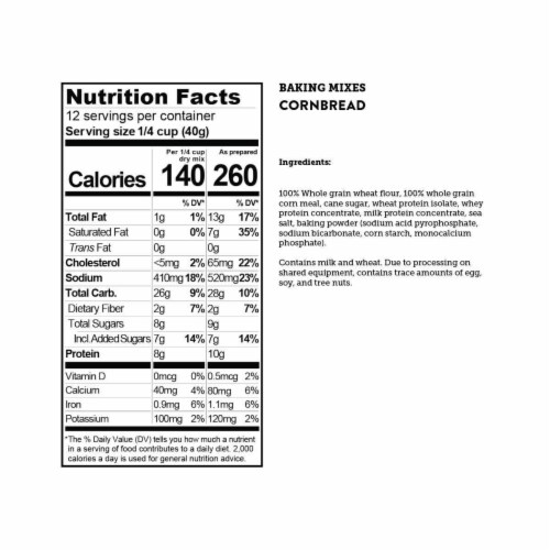 Kodiak® Protein-Packed Homestead Style Cornbread Mix with 10g Protein Perspective: bottom