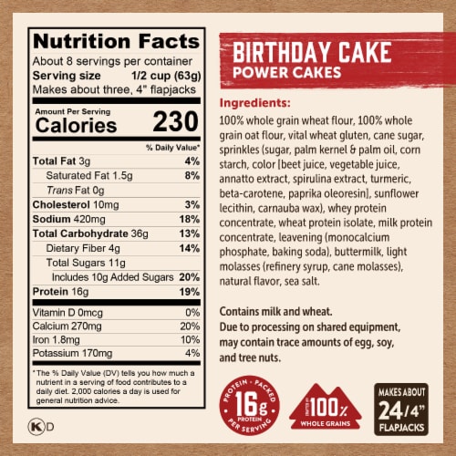 Kodiak® Power Cakes® Birthday Cake with Sprinkles Protein Flapjack & Waffle Mix Perspective: bottom