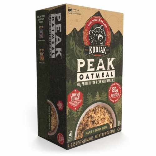 Kodiak Peak™ Maple & Brown Sugar Lower Sugar Protein Instant Oatmeal Perspective: bottom