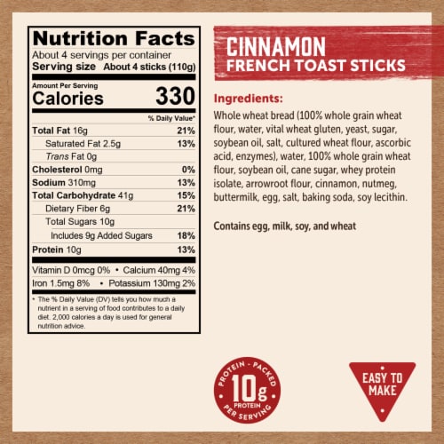 Kodiak® Protein-Packed Cinnamon French Toast Sticks Perspective: bottom