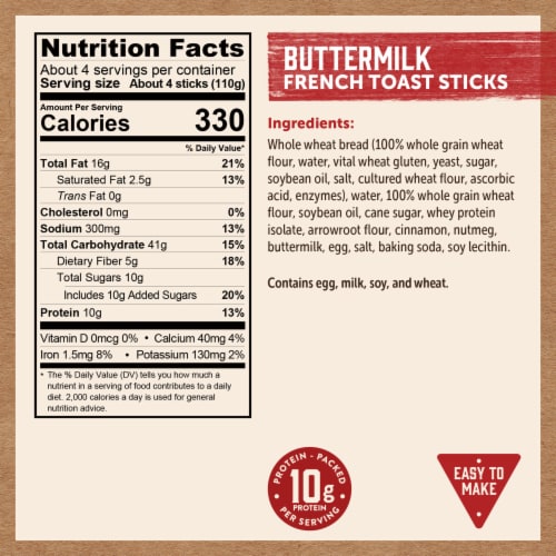 Kodiak® Protein-Packed Buttermilk French Toast Sticks Perspective: bottom