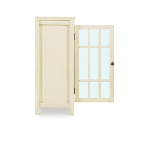 Bowery Hill Antique Double Door Curio Cabinet in White 1 Pay