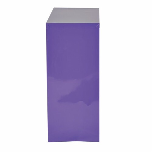 Scranton & Co 2 Shelf Metal Bookcase in Purple Perspective: bottom