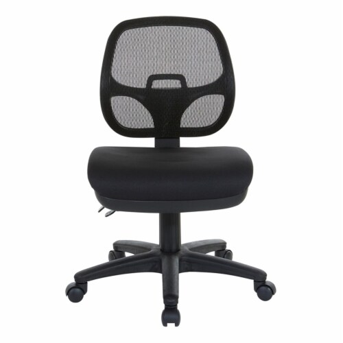 Scranton & Co Contemporary Fabric Ergonomic Task Office Chair in Black Perspective: bottom
