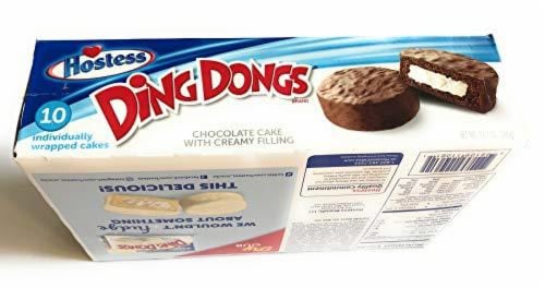 Hostess Ding Dongs Chocolate Cake with Creamy Filling 10 individually wrapped cakes12.7 OZ Perspective: bottom