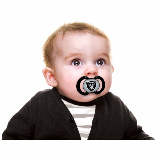 Classic Impressions NFL Raiders Baby Fanatic Las Vegas Pacifiers Perspective: bottom
