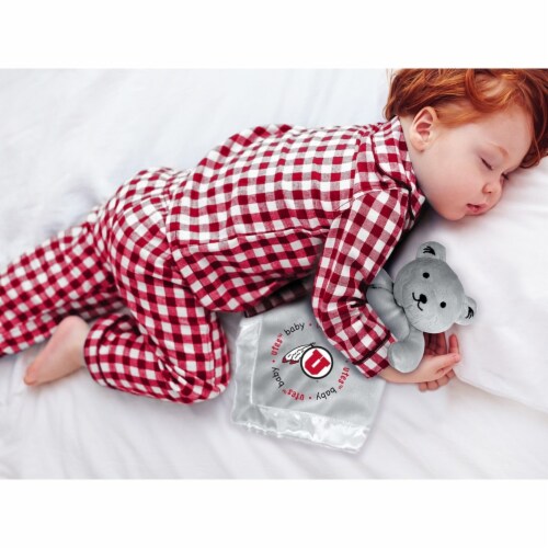 BabyFanatic Gray Security Bear - NCAA Utah Utes - Officially Licensed Snuggle Buddy Perspective: bottom