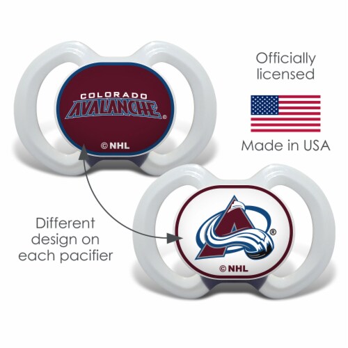 MasterPieces NHL Colorado Avalance® Baby Fanatic™ Pacifiers Perspective: bottom