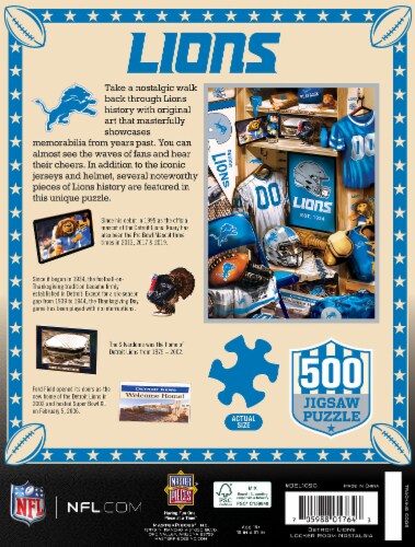 Masterpieces Detroit Lions Locker Room Jigsaw Puzzle Perspective: bottom