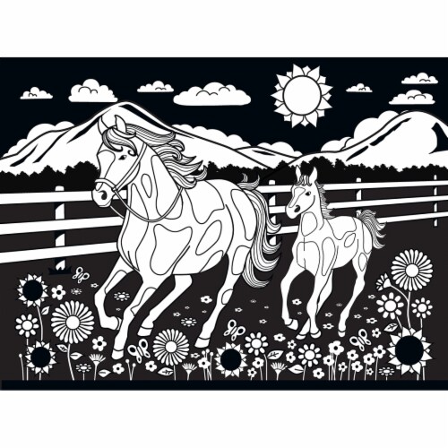 MasterPieces® Horse and Pony Velvet Coloring Kids Puzzle Perspective: bottom