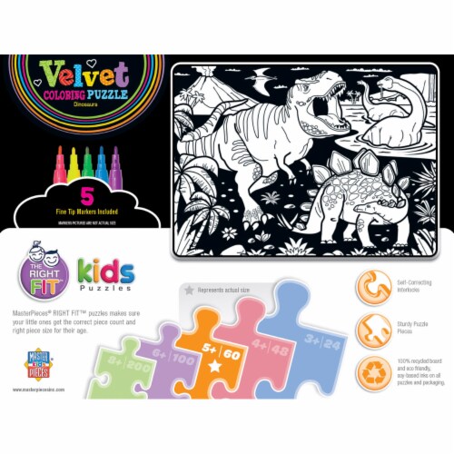 MasterPieces® Kids Dinosaurs Velvet Coloring Puzzle Perspective: bottom