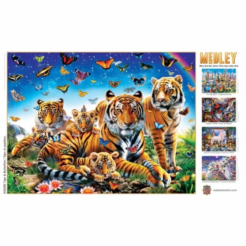 MasterPieces® Medley™ Tigers & Butterflies EZ Grip™ Puzzle Perspective: bottom
