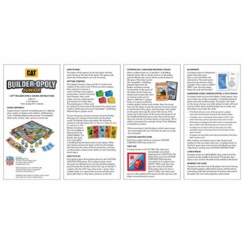 MasterPieces CAT Builder-opoly Junior Board Game Perspective: bottom