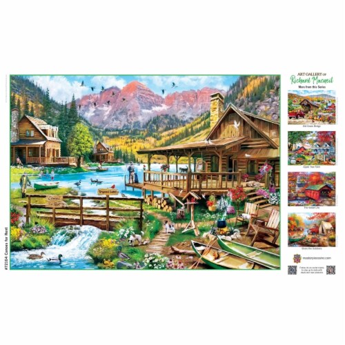 Masterpieces Art Gallery - Canoes For Rent 1000 Piece Jigsaw Puzzle Perspective: bottom