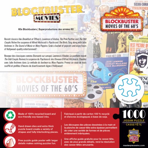 MasterPieces® Blockbuster Movies™ of The 60's Jigsaw Puzzle Perspective: bottom