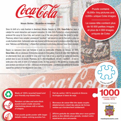 MasterPieces Coca-Cola® Mosaic Bottles Jigsaw Puzzle Perspective: bottom