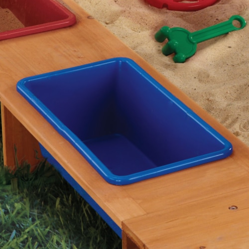 KidKraft Outdoor Children's Sandbox with Canopy - Navy & White Perspective: bottom