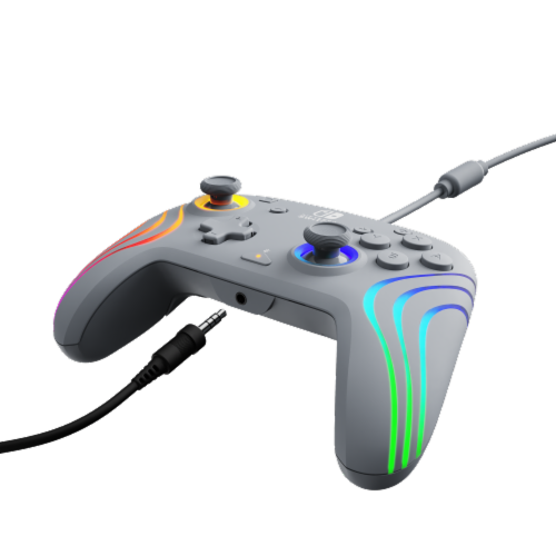 PDP Afterglow™ Wave Wired Controller: Grey for Nintendo Switch, Nintendo Switch - OLED Model Perspective: bottom